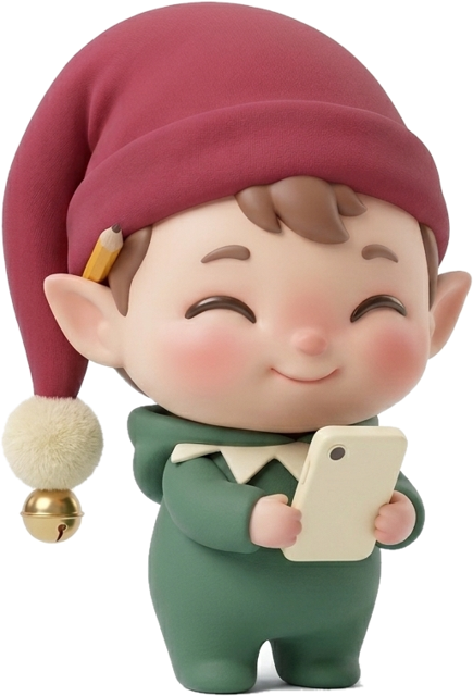 Lutin Futé tient un téléphone